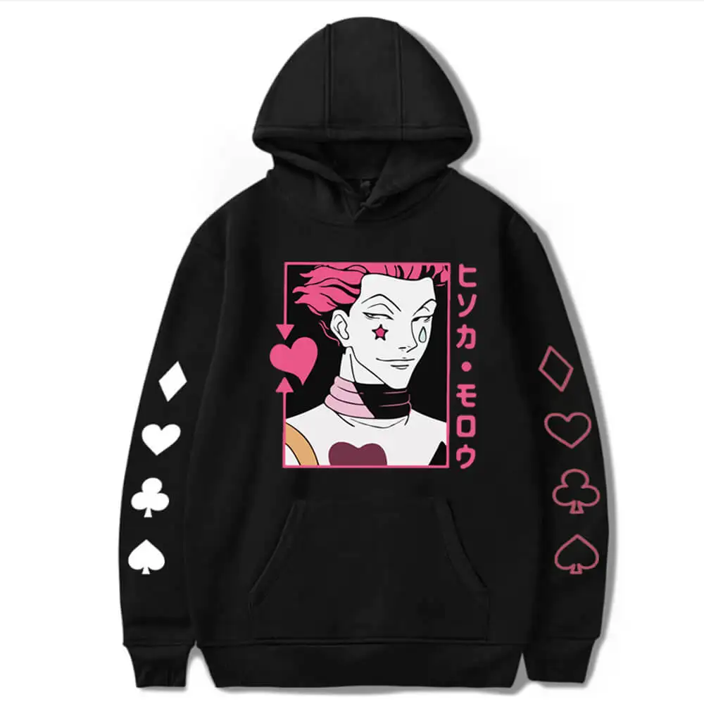 

Hunter X Hunter Hoodies Anime Hisoka Graphic Harajuku Men/Women Sweatshirts Pullovers Fashion Casual Streetwear Hoody COTTON