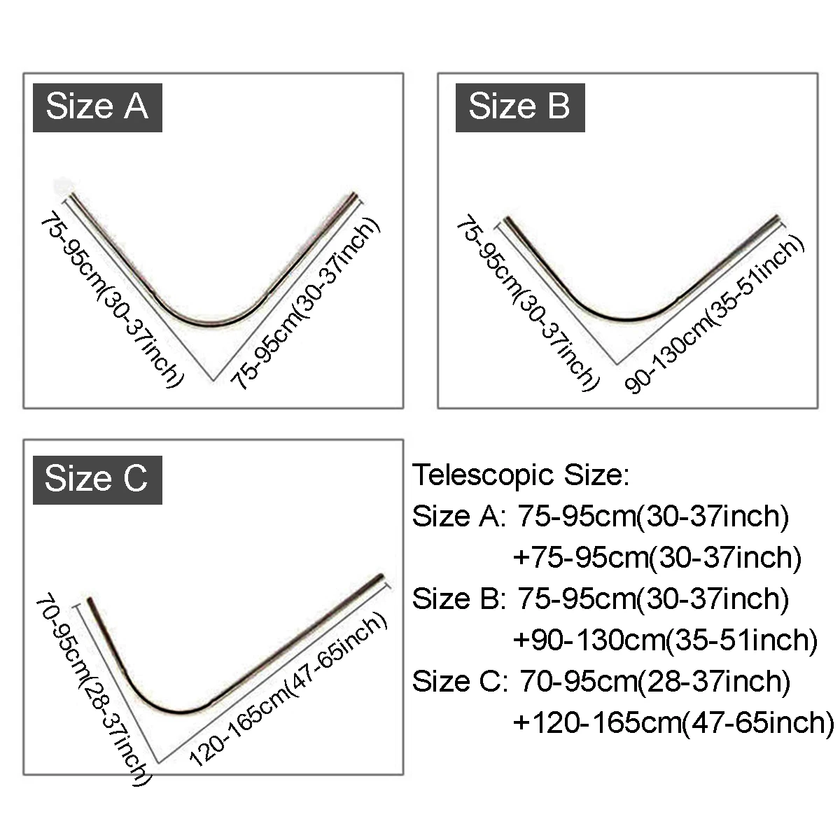 Раздвижной угловой карниз для душевой кабины черная направляющая из нержавеющей