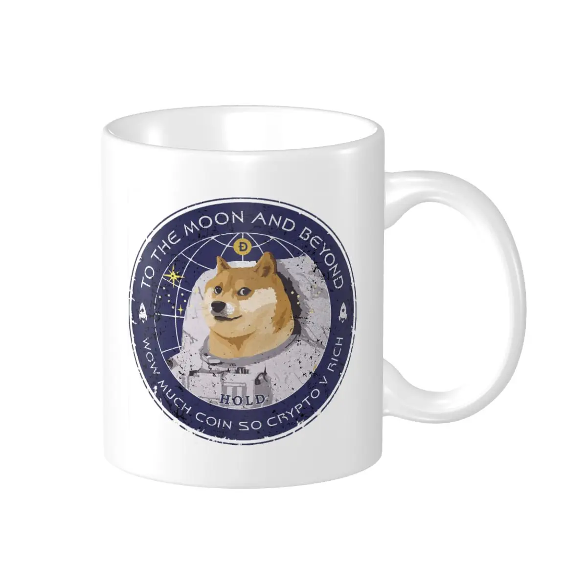 

Promo Dogecoin To The Moon (Badge) Mugs Cute Cups CUPS Print Joke Dogecoin Meme milk cups