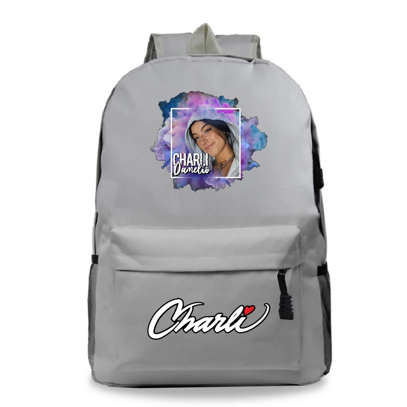 charli damelio backpack popular men women girls bag new teens boys school laptop rucksack children travel shoulder rucksack free global shipping