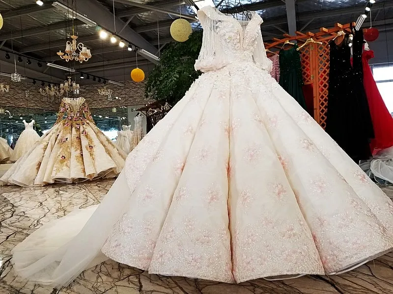 LS69412 Роскошная свадебная одежда бальное платье три четверти рукав Aliexpress, Китай Свадебные платья невесты последний дизайн