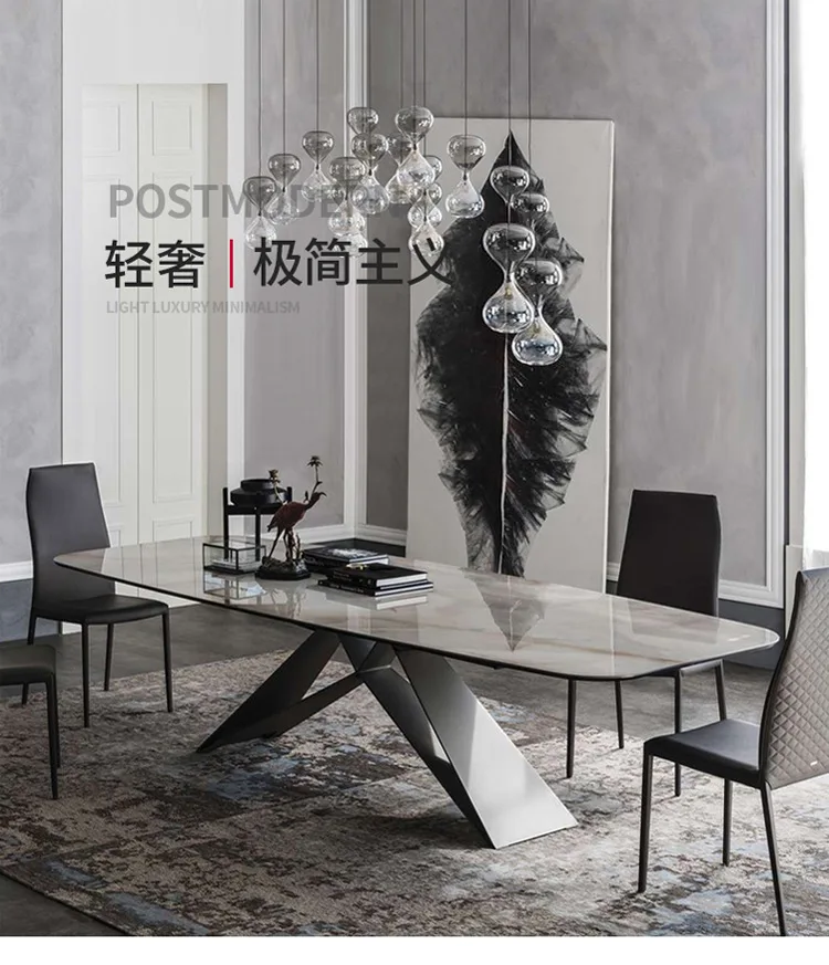 

Stainless steel Dining Room Set Home Furniture minimalist modern marble dining table and 4 chairs mesa de jantar muebles comedor