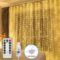 festoon led fairy string light curtain christmas lights street usb remote control garland lamp holiday decoration for home room
