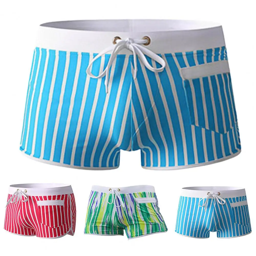 

Men Fashion Drawstring Slim Boxer Shorts Skin-friendly Shorts Mid Waist for Playing
