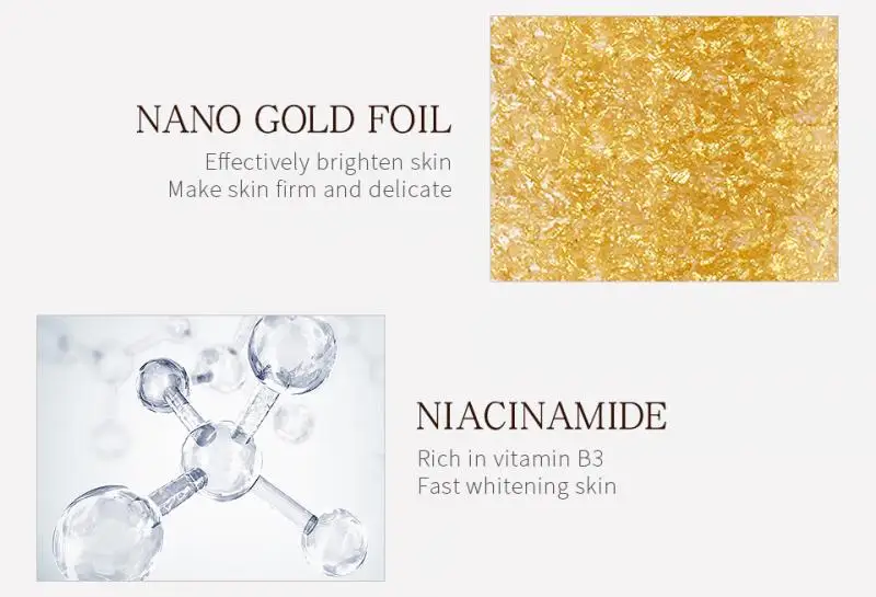 

24K Gold Pure Hyaluronic Acid Snails Face Serum Anti-wrinkle Moisturize Shrink Pore Brighten Nicotinamide Skin Care TSLM1