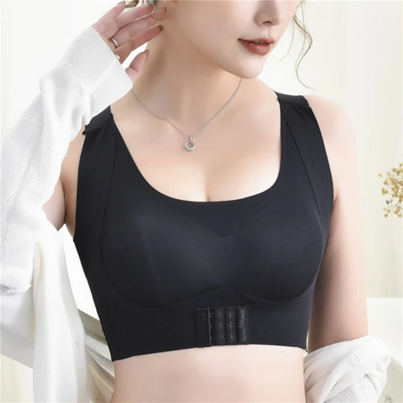 

Front Buckle Thin Sexy Lingeries Solid Color Comfortable Women Bras Breathable Vest Front Fastener Females Underwear 2021 New