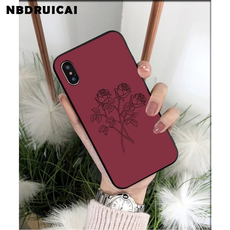 Дизайнерский чехол высокого качества NBDRUICAI Art Modern Design Flower Rose для iPhone 11 Pro XS MAX 8 7 6 6S Plus X 5 5S SE XR.