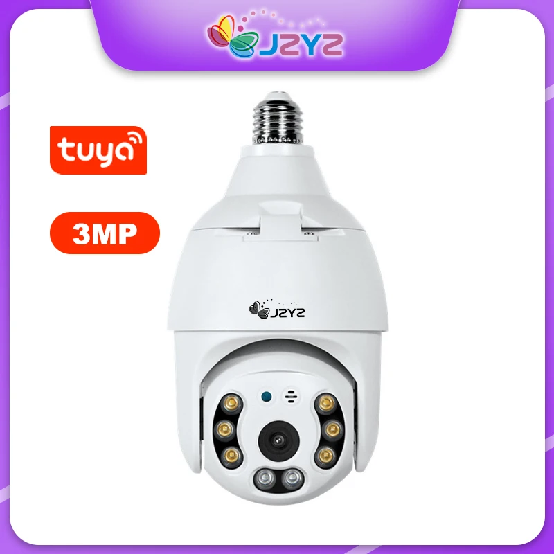 Уличная лампа JZYZ 3MP/5MP Tuya Smart Life Wi Fi IP PTZ ИК камера ночного видения для домашней