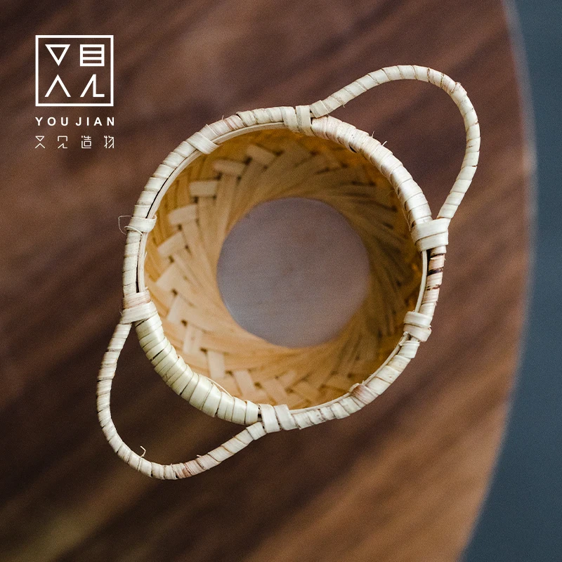 

Double ear bamboo tea leaky tea filter handmade bamboo woven tea set accessories creative tea stain tea filter matching
