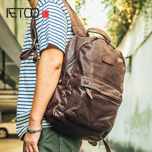 Мужская сумка на плечо AETOO, из воловьей кожи