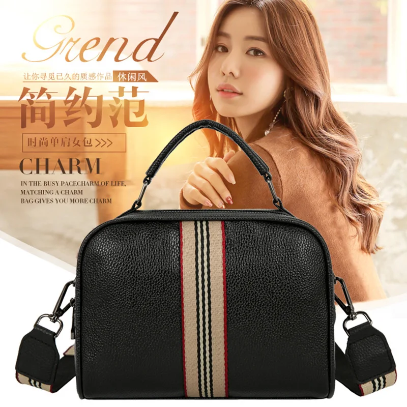 

Simple Style Ladies Small Hand Bag Women's Office Handbag 2021 Leather Bags Colorful Strap Scratch Resistant Fabric Purses