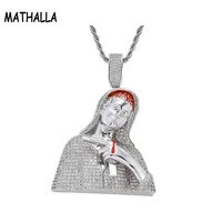 mathalla micro shop cz blood pistol pendant necklace cubic zircon pav%c3%a9 bling gold silver necklace mens accessories body jewelry