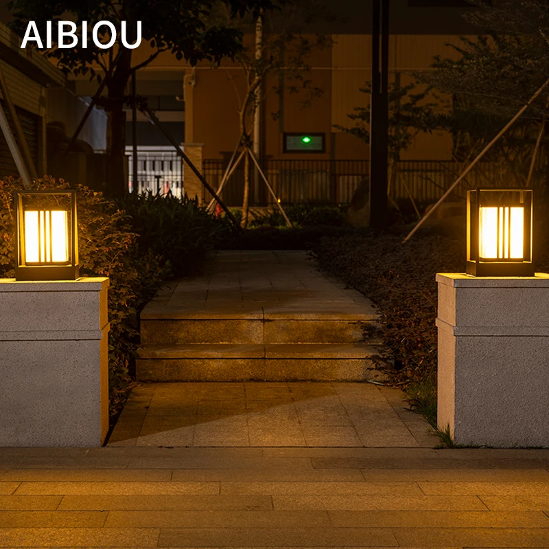 Квадратный садовый светильник Aibiou уличный водонепроницаемый с солнечной