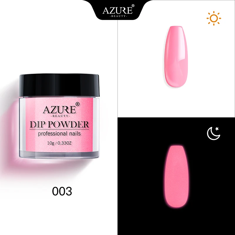 L003 Azure beauty 10 г светящийся погружающийся порошок светится в темноте флуоресцентный глиттер пудра светящийся пигмент Dip порошок Дизайн ногтей украшения - Цвет: L003