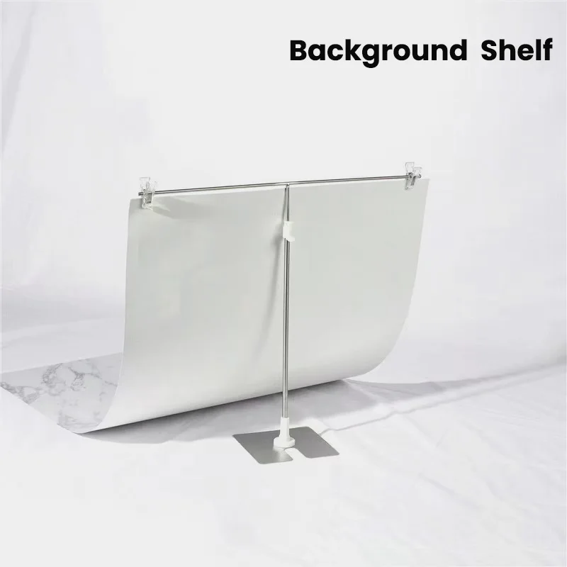 Stainless Steel Desktop Photo Mini Tripod Marble Pattern Photography Background Paper Holder, Adjustable Poster T-Shaped Brack