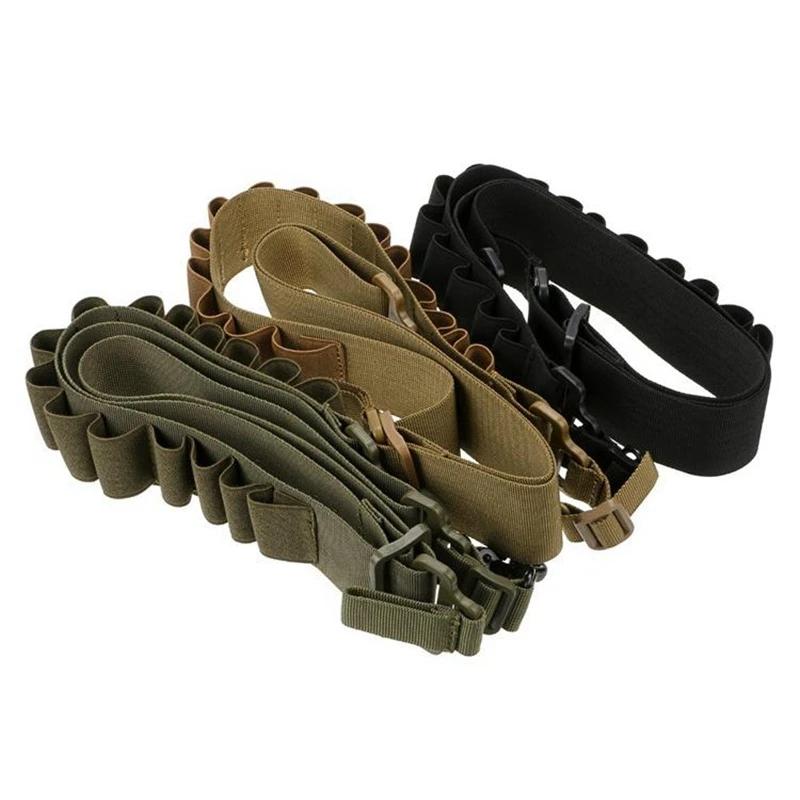 Tactical 2 Point Gun Rifle Sling Airsoft 15 Rounds Shell Ammo Holder 12Ga 20Ga Pouches Paintball Hunting Accessories