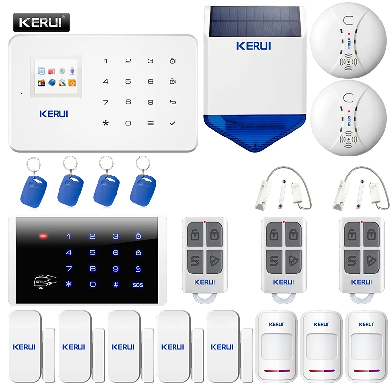2019 KERUI G18 GSM сигнализация IOS Android приложение управление 433 МГц 1 7 дюймовый TFT цветной