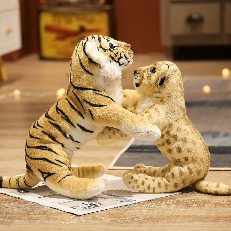 

Brand New Simulation Animal Plush Toy Tiger Lion leopard Doll Gift For Kids Birtday Gift Doll 39cm 48cm 58cm Size
