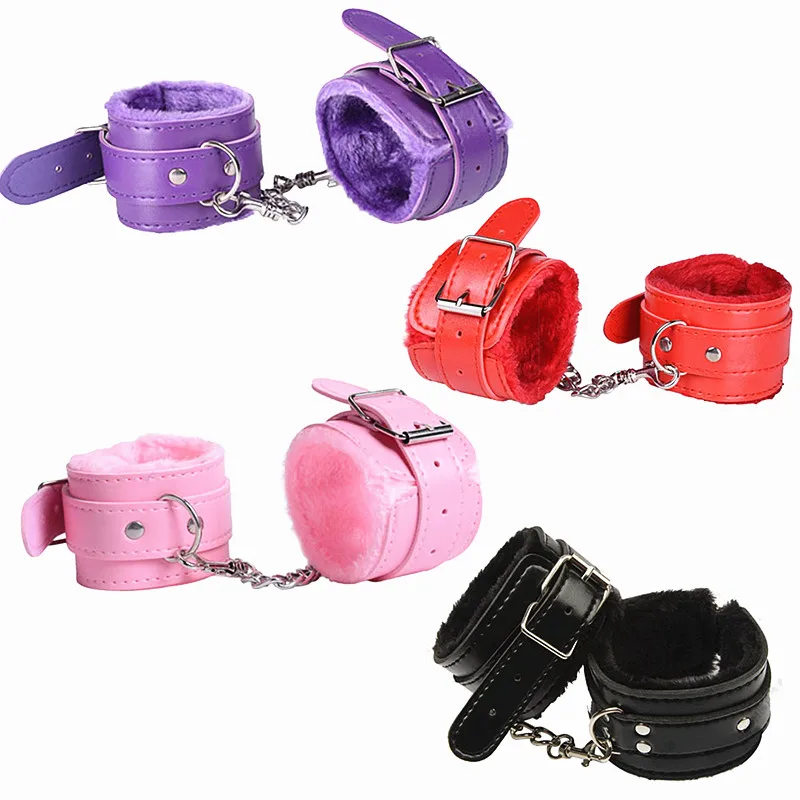 

1Pair Handcuffs PU Leather Restraints Bondage Cuffs Roleplay Tools Sex Toys For Couples Game Erotic Handcuffs Sex Products