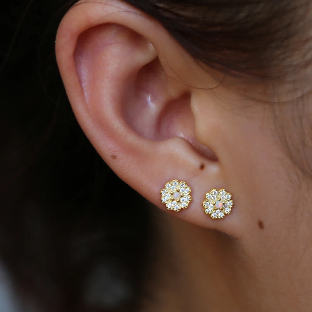 Женские серьги гвоздики из серебра 100% пробы с фианитом|Серьги-гвоздики| |