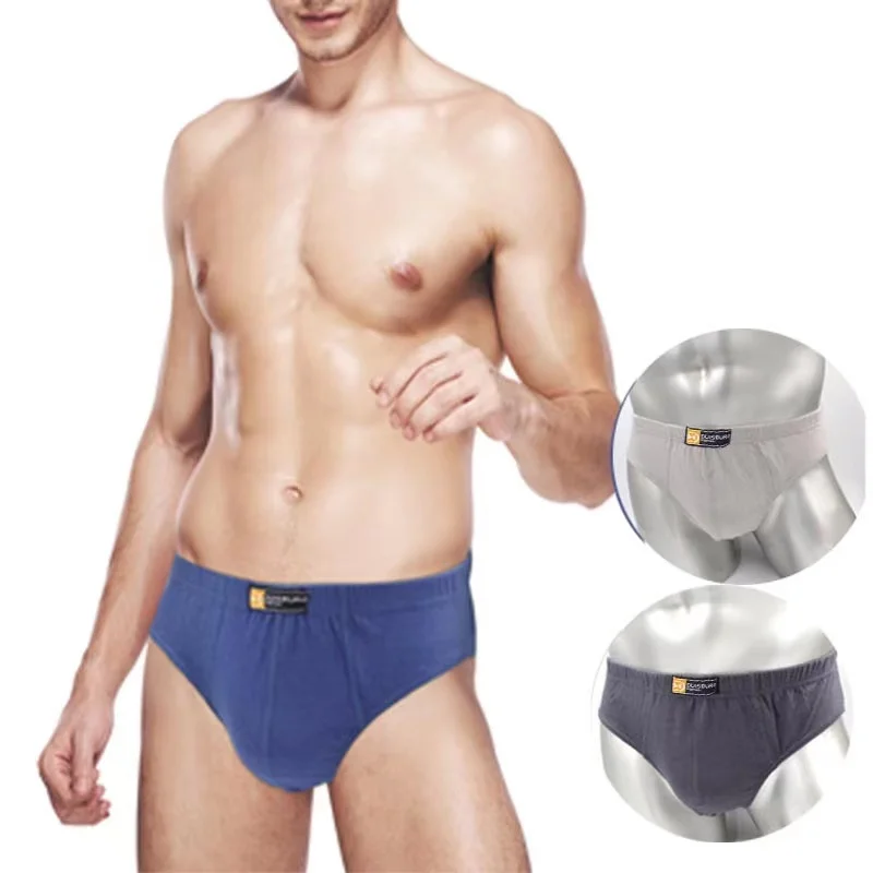 6Pcs/Lot Men'S Underwear Cotton Briefs Comfortable Loose Breathable Mid-Waist Large-Size Fat Young Brief