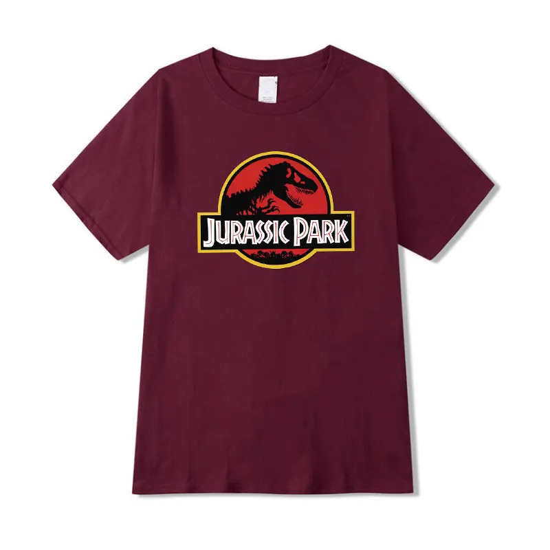 Red wine TX44 Jurassic Park женские футболки летняя футболка с короткими рукавами и буквенным принтом уличная Футболка женская футболка больших размеров женская S-2XL - Цвет: Red wine TX44