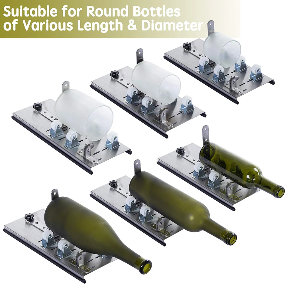 

Резак для стеклянных бутылок, регулируемые размеры, металлическая машина для резки стеклянных бутылок для изготовления винных бутылок, кре...