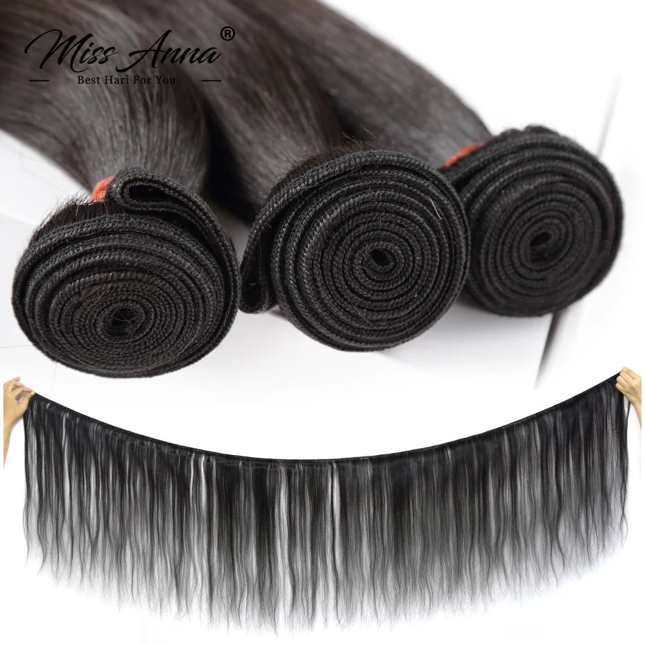 Missanna 30 32 34, 36, 38, 40 дюймов индийские мягкие прямые волосы переплетения Комплект 100% натуральный Цвет человеческие волосы 1 3 4 пряди толстый Вол... от AliExpress WW