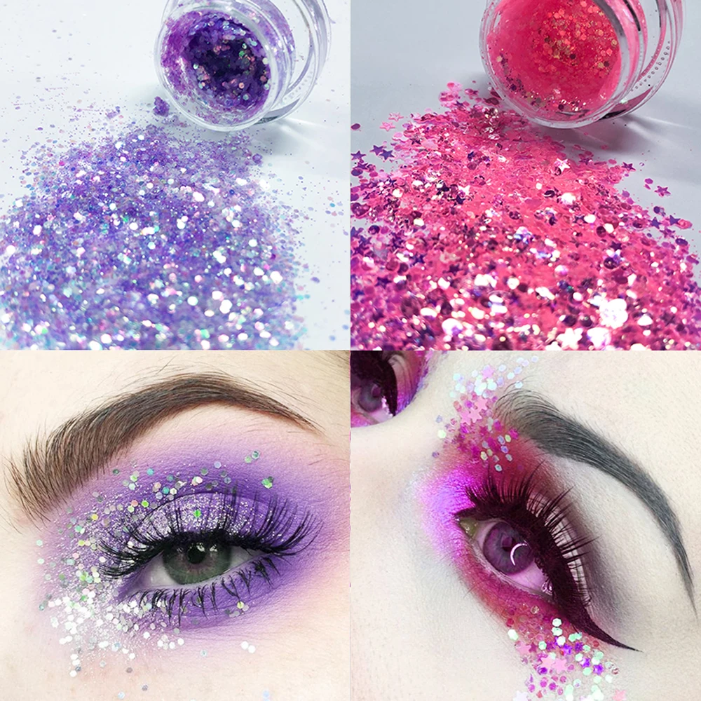 Голографические тени для век Pudaier лазерный пигмент с блестками косметические