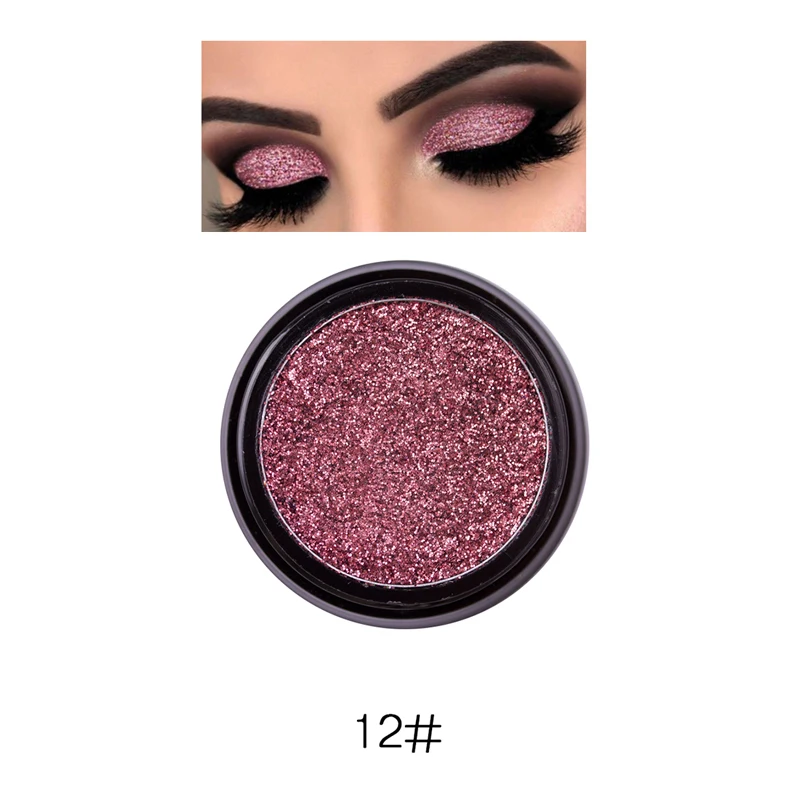 Manooby Sequins Eyeshadow 6Colors Single Palette Illuminator Makeup Metal Eye Shadow Pigment Cosmetics - Цвет: 12
