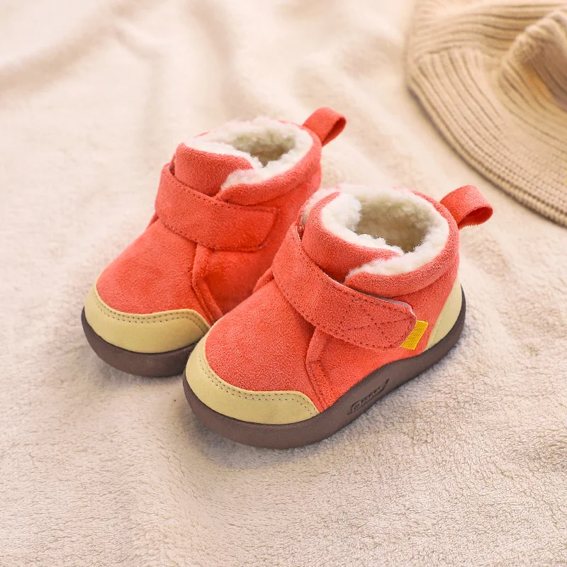 

1-4Y Baby Cotton Shoes Plush Warm Girls Boys Snow Boots Ankle Winter Kids First Walkers Comfortable Soft Sole Non-slip