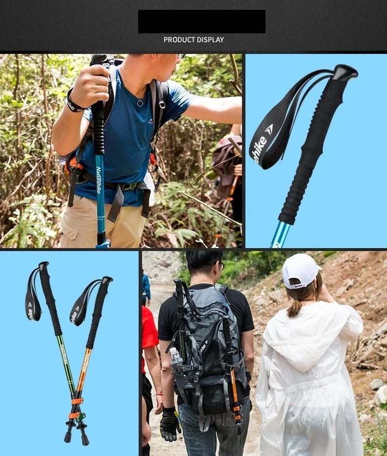 Naturehike 1 шт., альпенштоки для взрослых и детей, сверхлегкие походные складные палки для прогулок, походные палки для кемпинга, семейные альпенштоки NH17D0
