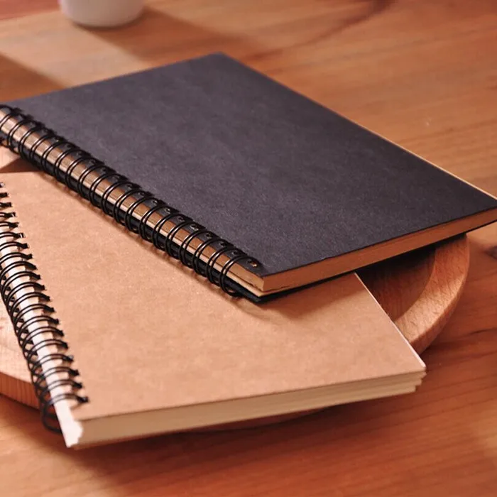 

Students Notebook Retro Kraft Paper Blank Page Coil Notebook Loose-leaf Advertisement Page Daily Dairy Planner NoteBook