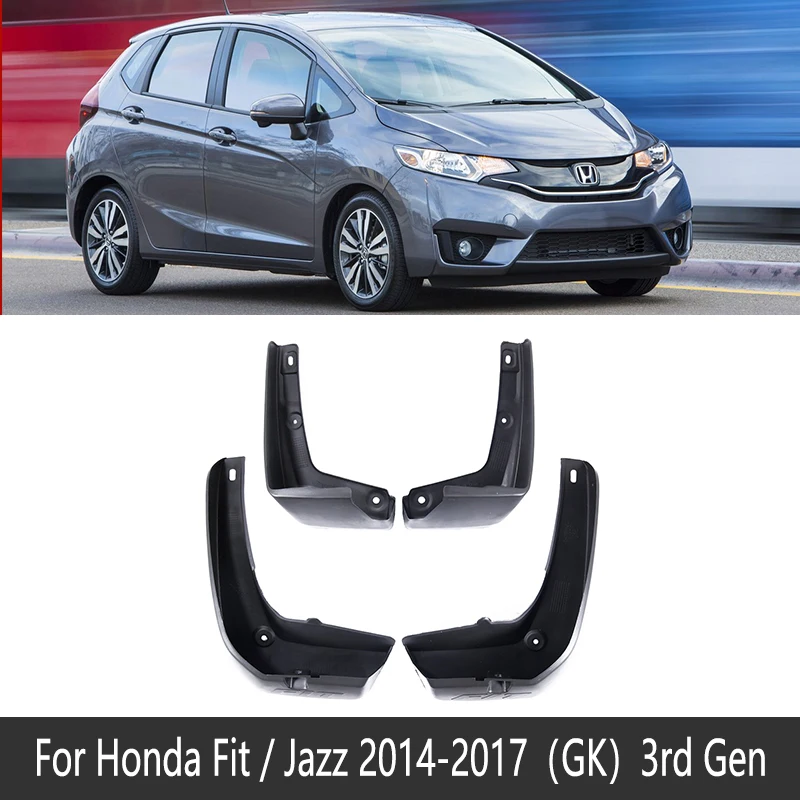 2014-2017 GK Брызговик для Honda Fit Джаз GD GE GK 2004~ Fender брызговик Всплеск закрылки аксессуары для брызговиков 2005 2010 - Название цвета: 2014-2017 GK