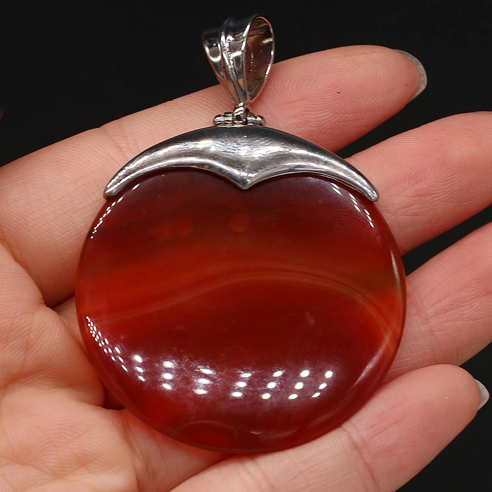 

2021 New Natural Gemstone Red Agate Pendant Retro Style Sliding Handmade Crafts Making DIY Necklace Bracelet Jewelry Accessory