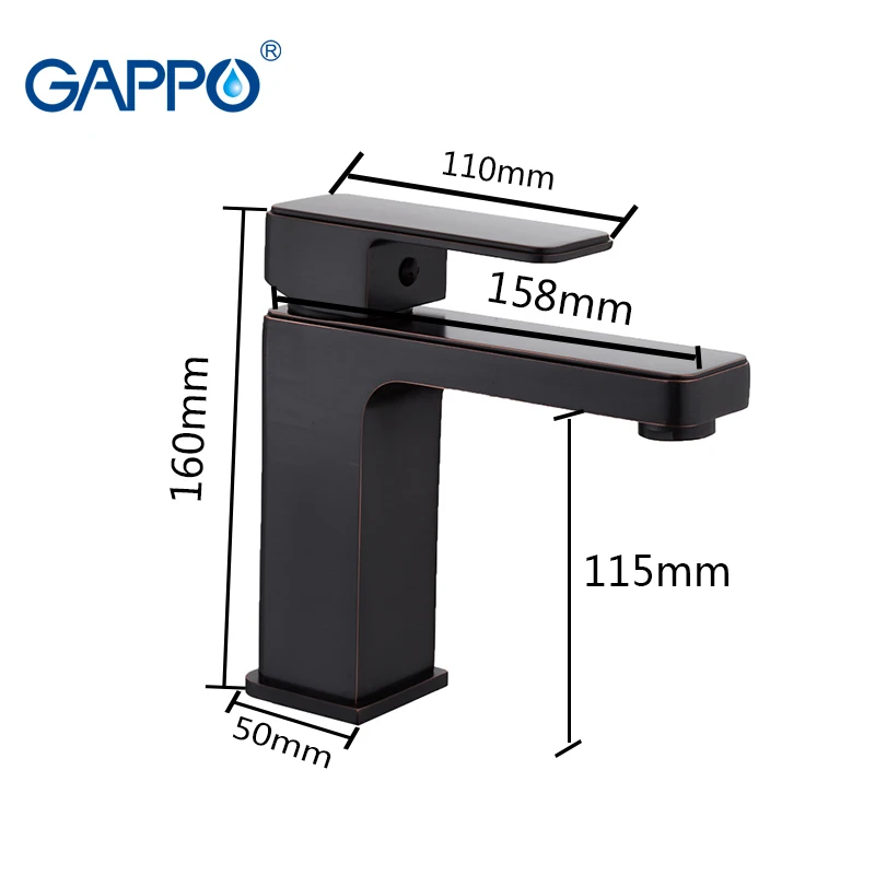 GAPPO смесители для умывальника черный водопад кран ванной краны воды на бортике