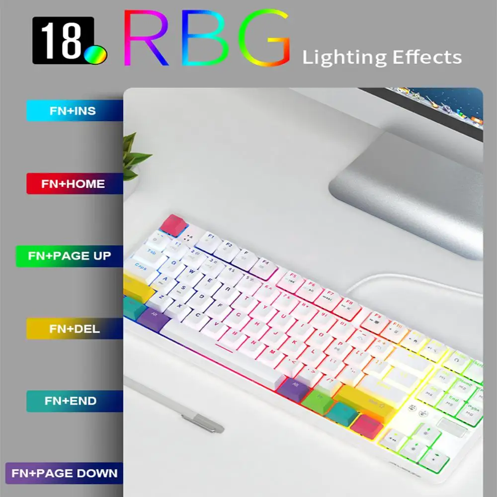 bluetooth wireless mechanical keyboard 87 keys ajazz k870t type c dual mode wired gaming keyboard for gamer free global shipping