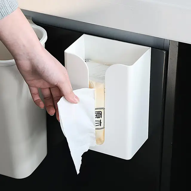 Toilet Tissue Box Self Adhesive Wall Mount Toilet Paper Holder Plastic Bathroom Kitchen Tissue Rack Free Shipping