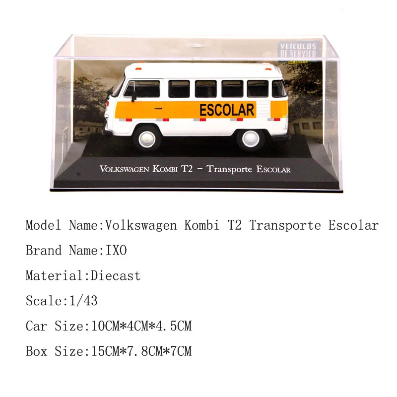 VW Kombi T2 Алтая 1:43 IXO для V~ W Gol/1500 1982/Voyage/Kombi/Gol/Santana/Passat/Fusca/saviro литые модели игрушечных автомобилей Коллекция миниатюрных - Цвет: VW Kombi T2