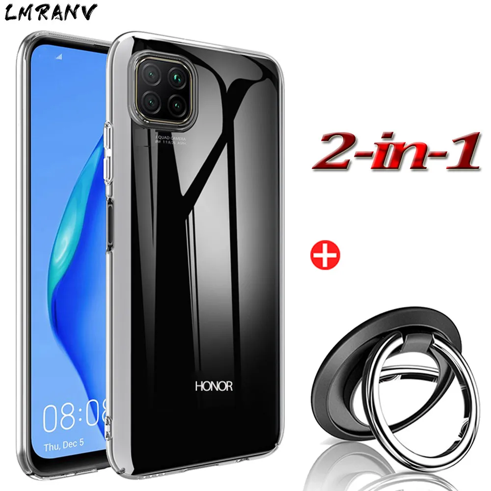 Ультратонкий Прозрачный чехол хонор 9s для Honor 9S телефона + держатель кольца Huawei Y6P