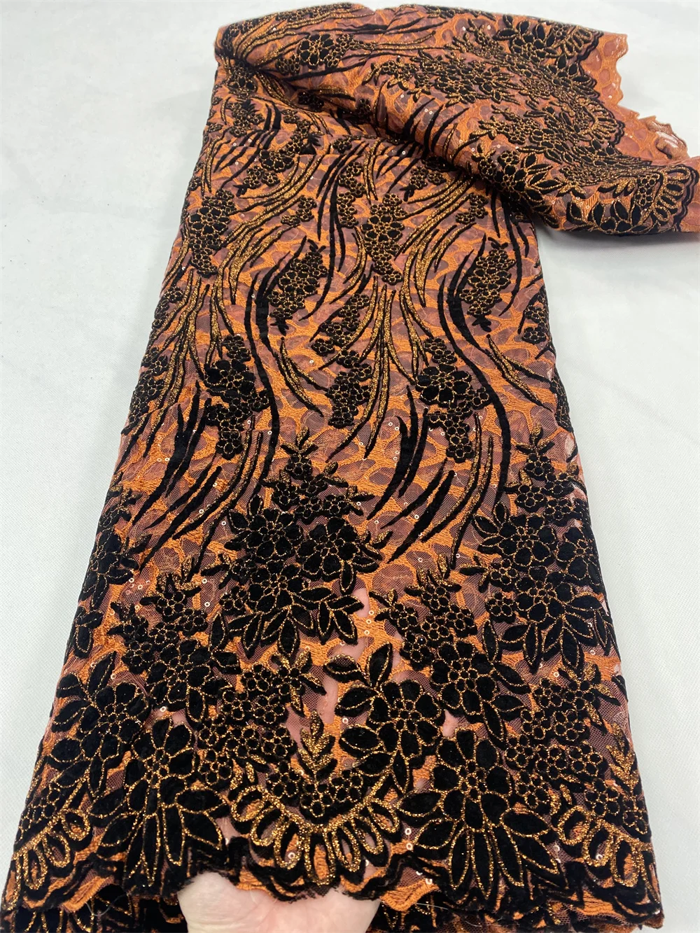 NI.AI африканская кружевная ткань высокого качества французская бархатная с