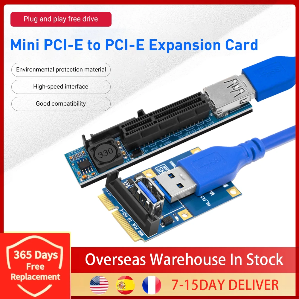 

1 компл. Mini PCIE к PCI-E 4X расширения карты Райзер PCI Express Удлинительный кабель SATA разъем питания USB3.0 кабель PCIE удлинитель