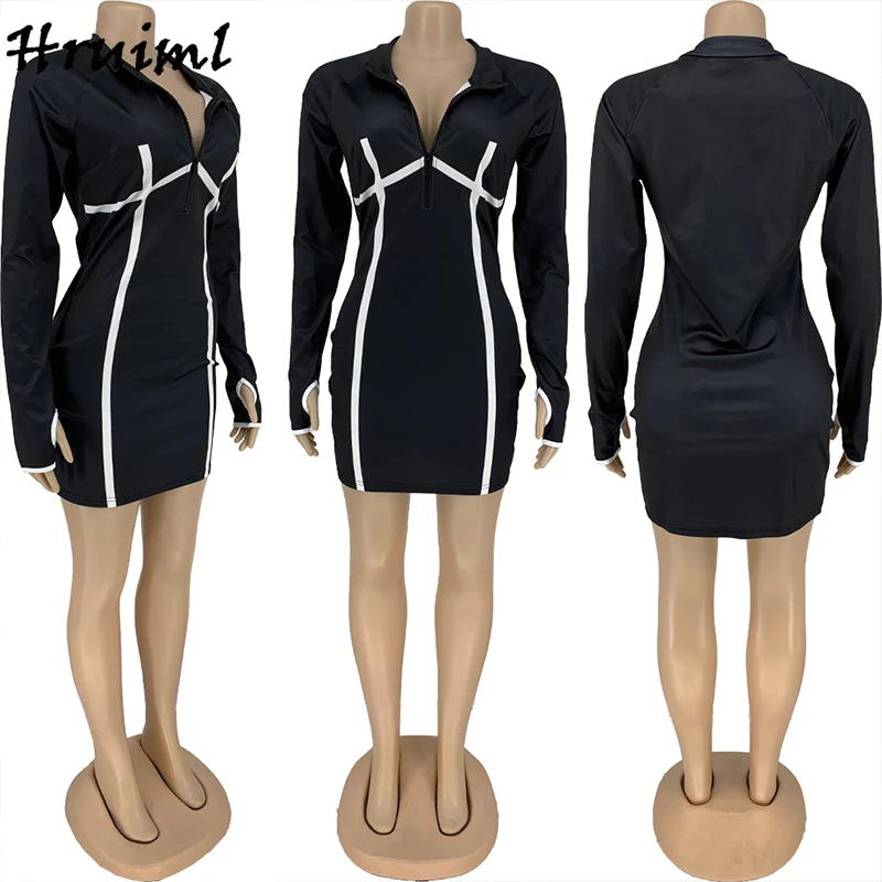 

Bodycon Dress Fashion Temperament Commute Dresses for Women Skinny Striped V Neck Mini Casual Office New Vestidos Cortos