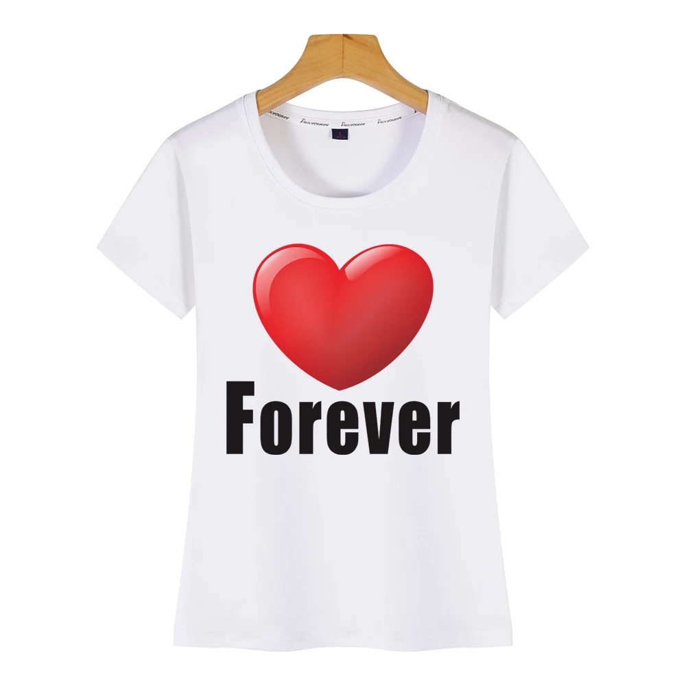 Женская Базовая черная футболка с принтом love forever|Футболки| |