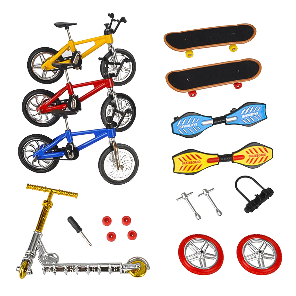 1Set Mini Scooter Toy Kit Two Wheel Children's Educational Toys Finger Bike Fingerboard Skateboard Color Random | Игрушки и хобби