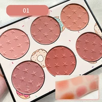 6 colorsset blush plate peach pallete ace mineral pigment cheek blusher powder makeup professional contour shadow pink blush