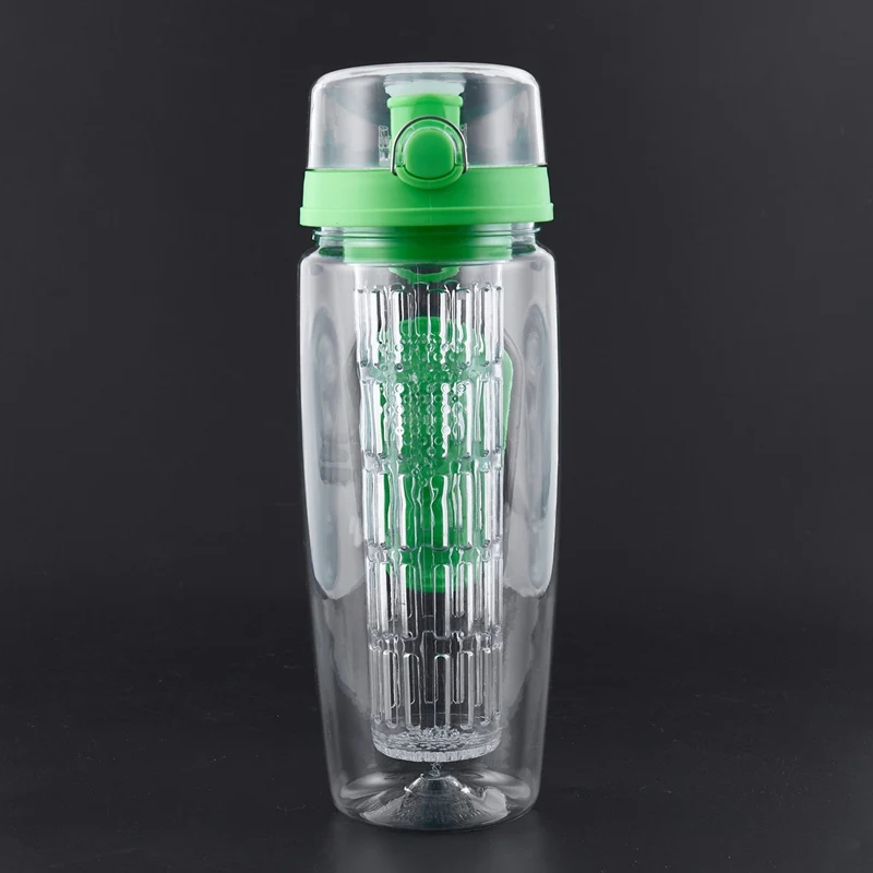 1000ml/32oz Fruit Infusing Infuser Water Bottle Lemon Portable Climbing Camp Bottles Detox Health BPA Free Green | Спорт и