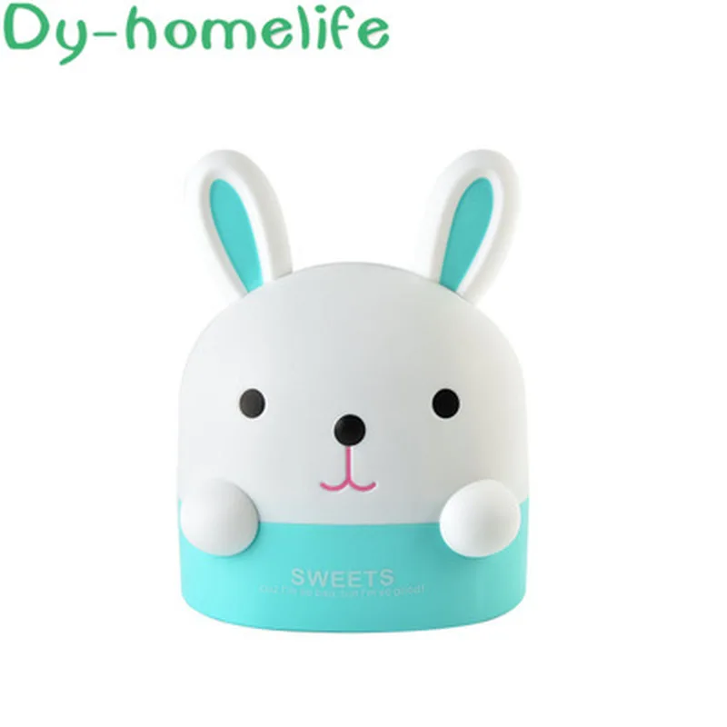 

Cute Cartoon Rabbit Storage Box Portable Desktop Tissue Box Decorate Roll Paper Box Home Kitchen Restaurant Supplies