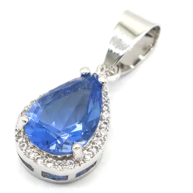 Роскошная синяя фиолетовая Танзанитовая подвеска 24x10 мм для повседневной носки