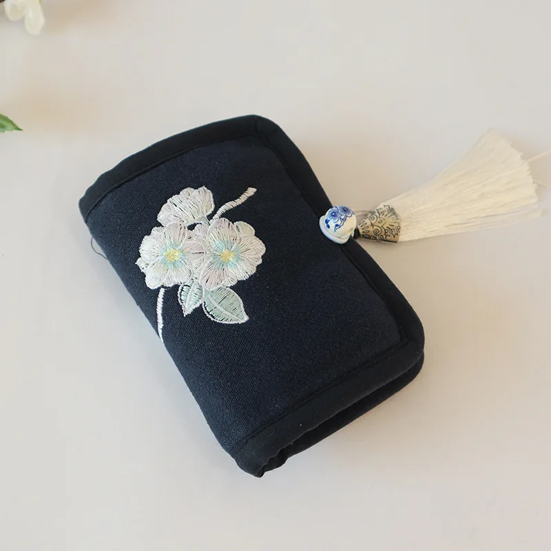 

Linen Cotton Tassel Embroidery Floral Women Coin Purse Short Wallet Children Small Pouch Money Bag Carteira Feminina for Girls